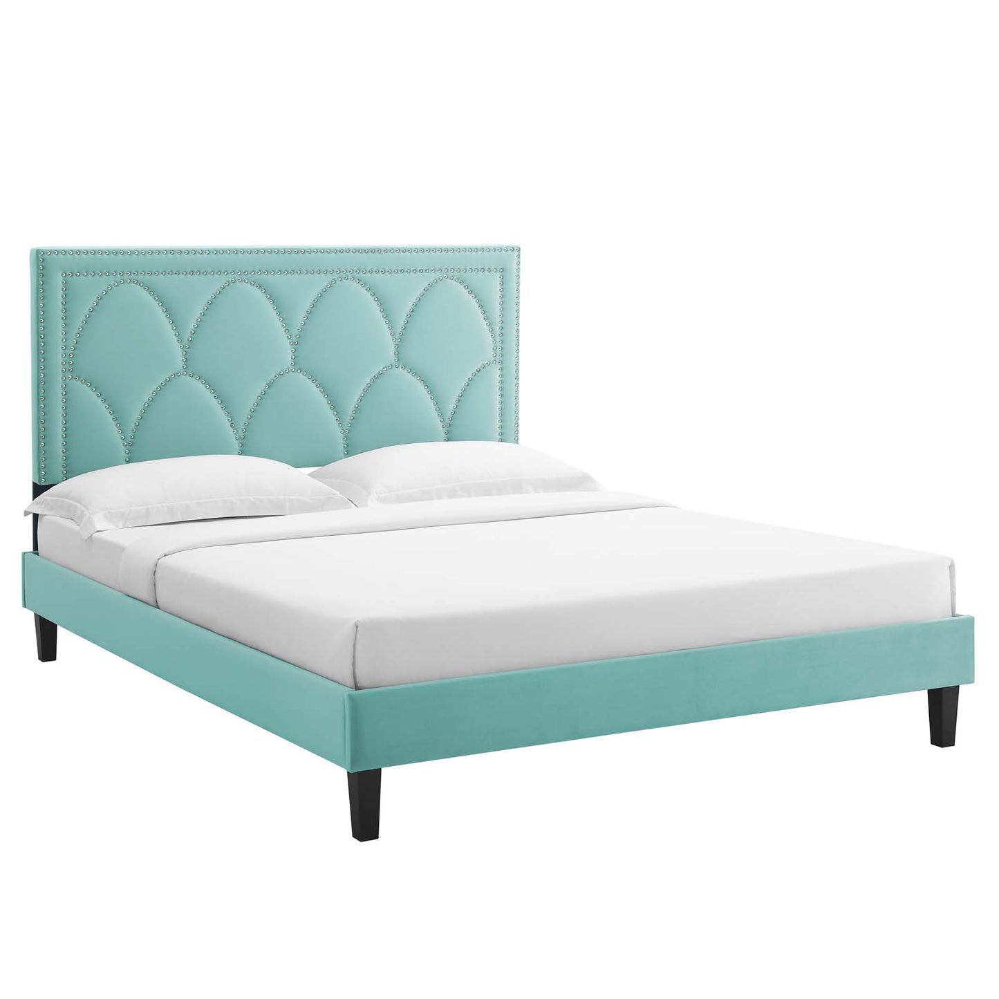 Kendall Performance Velvet Queen Bed By Modway - MOD-6591-CHA | Beds |  Modishstore - 34