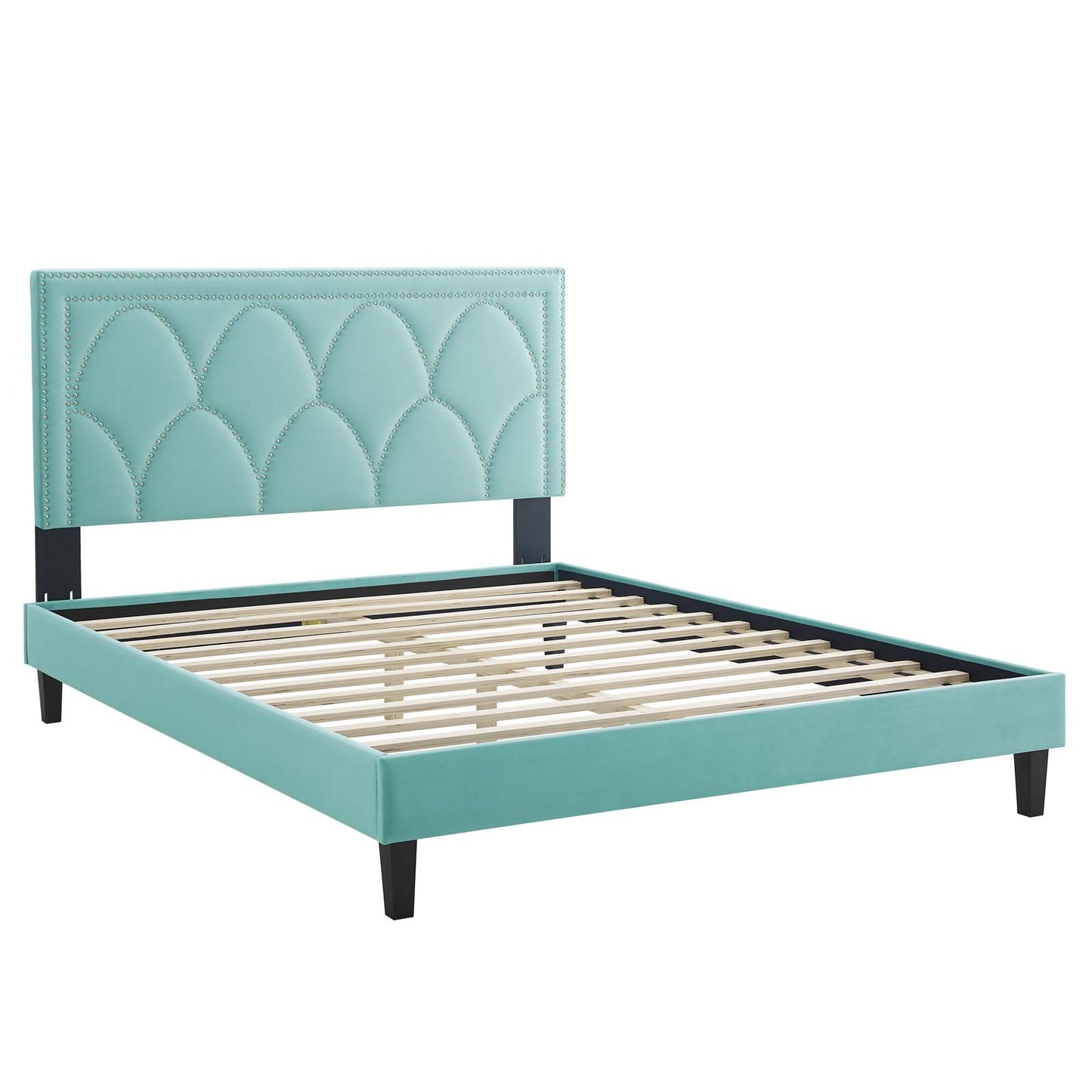 Kendall Performance Velvet Queen Bed By Modway - MOD-6591-CHA | Beds |  Modishstore - 39