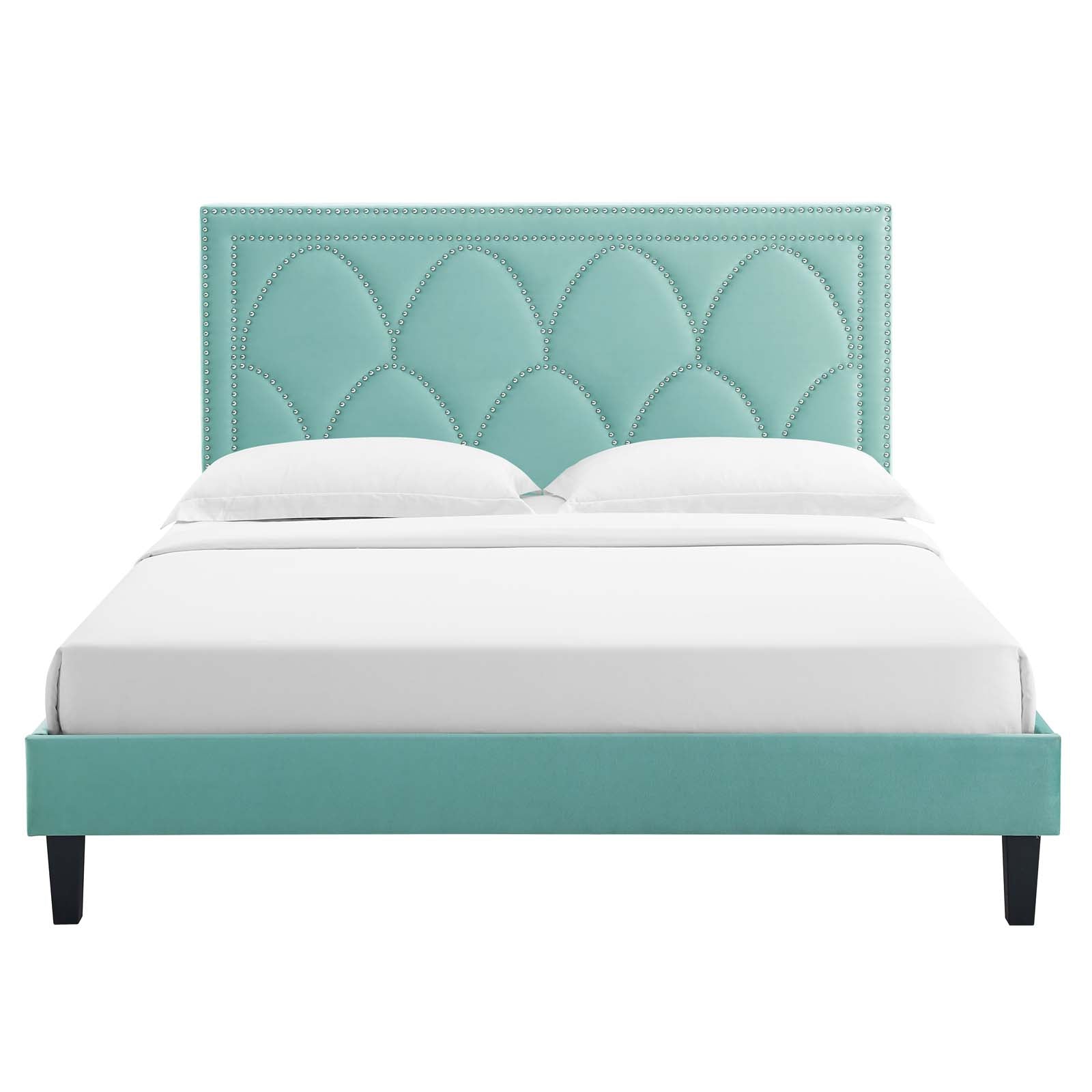 Kendall Performance Velvet Queen Bed By Modway - MOD-6591-CHA | Beds |  Modishstore - 41