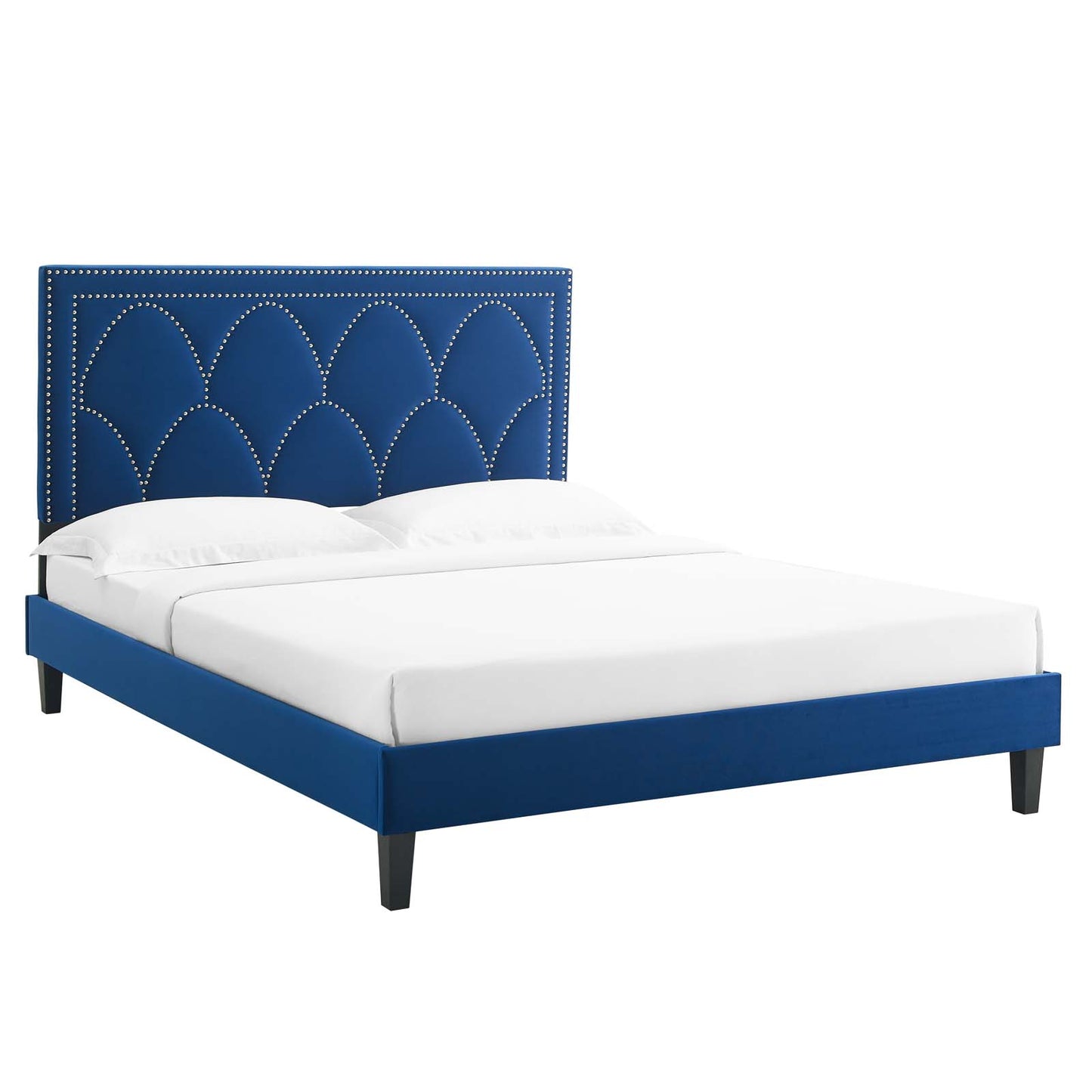 Kendall Performance Velvet Queen Bed By Modway - MOD-6591-CHA | Beds |  Modishstore - 45