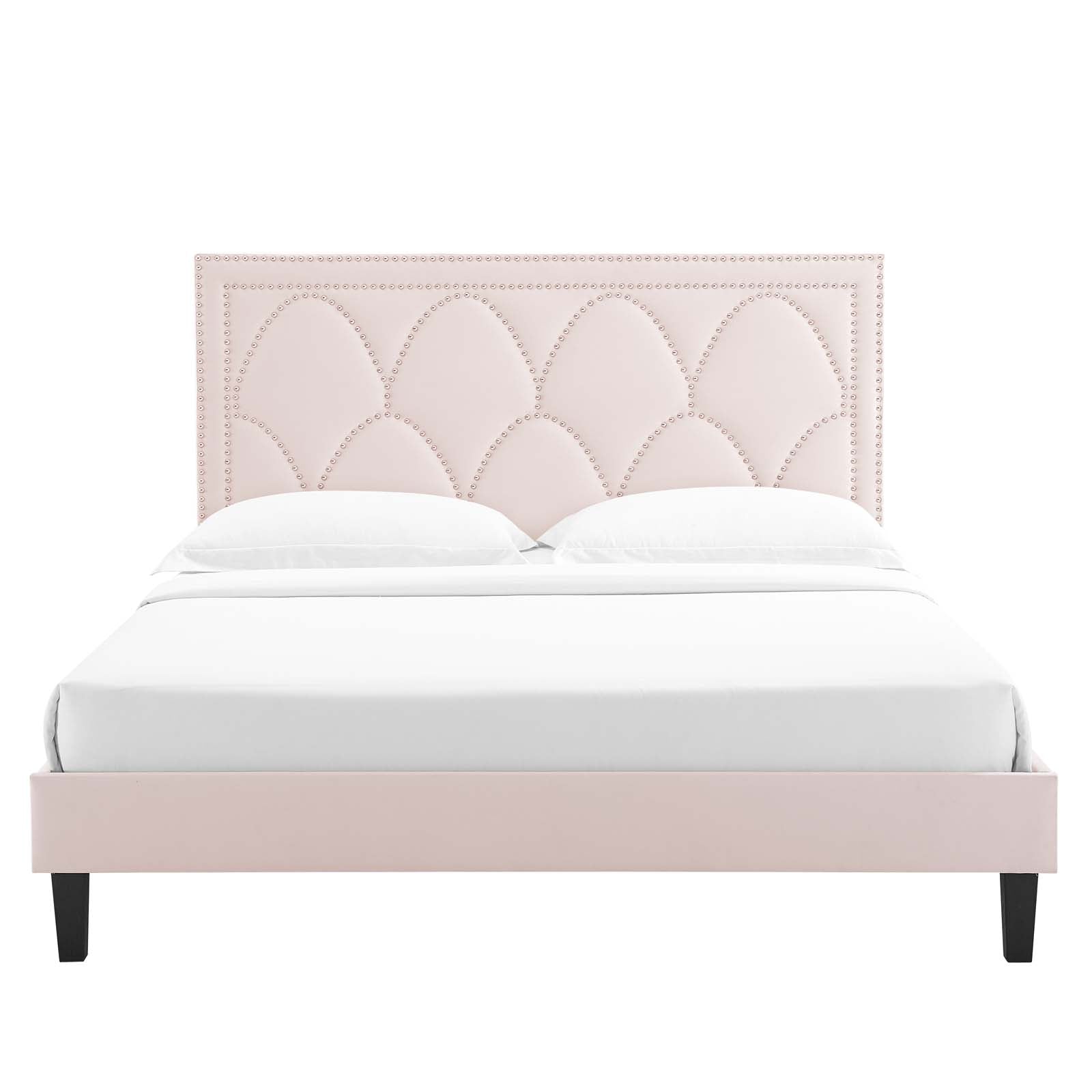 Kendall Performance Velvet Queen Bed By Modway - MOD-6591-CHA | Beds |  Modishstore - 63
