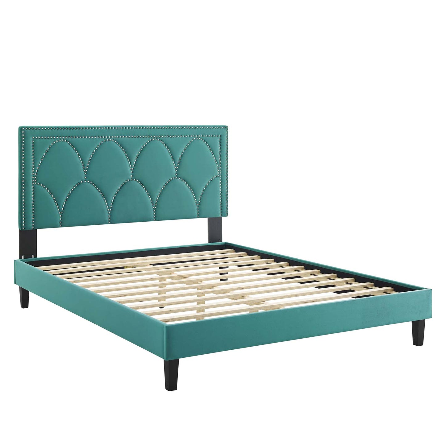 Kendall Performance Velvet Queen Bed By Modway - MOD-6591-CHA | Beds |  Modishstore - 72