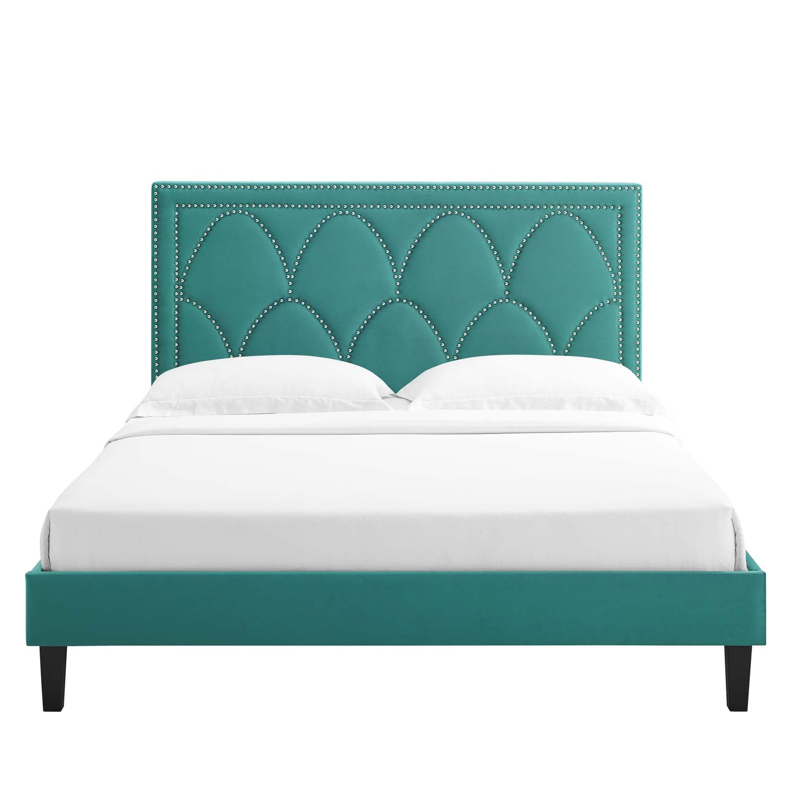 Kendall Performance Velvet Queen Bed By Modway - MOD-6591-CHA | Beds |  Modishstore - 74