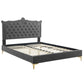Clara Performance Velvet Queen Platform Bed By Modway - MOD-6592 | Beds | Modishstore - 6