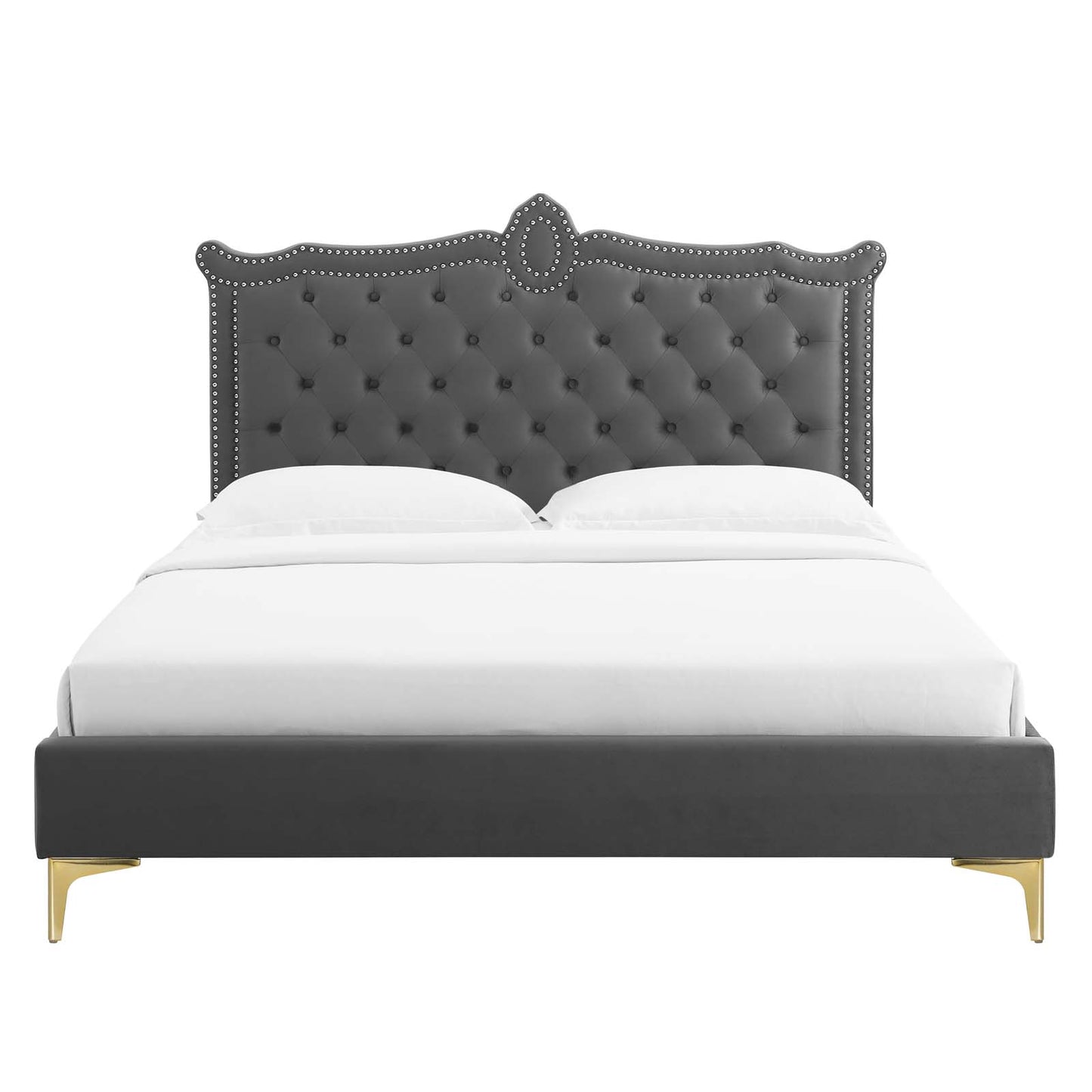 Clara Performance Velvet Queen Platform Bed By Modway - MOD-6592 | Beds | Modishstore - 8