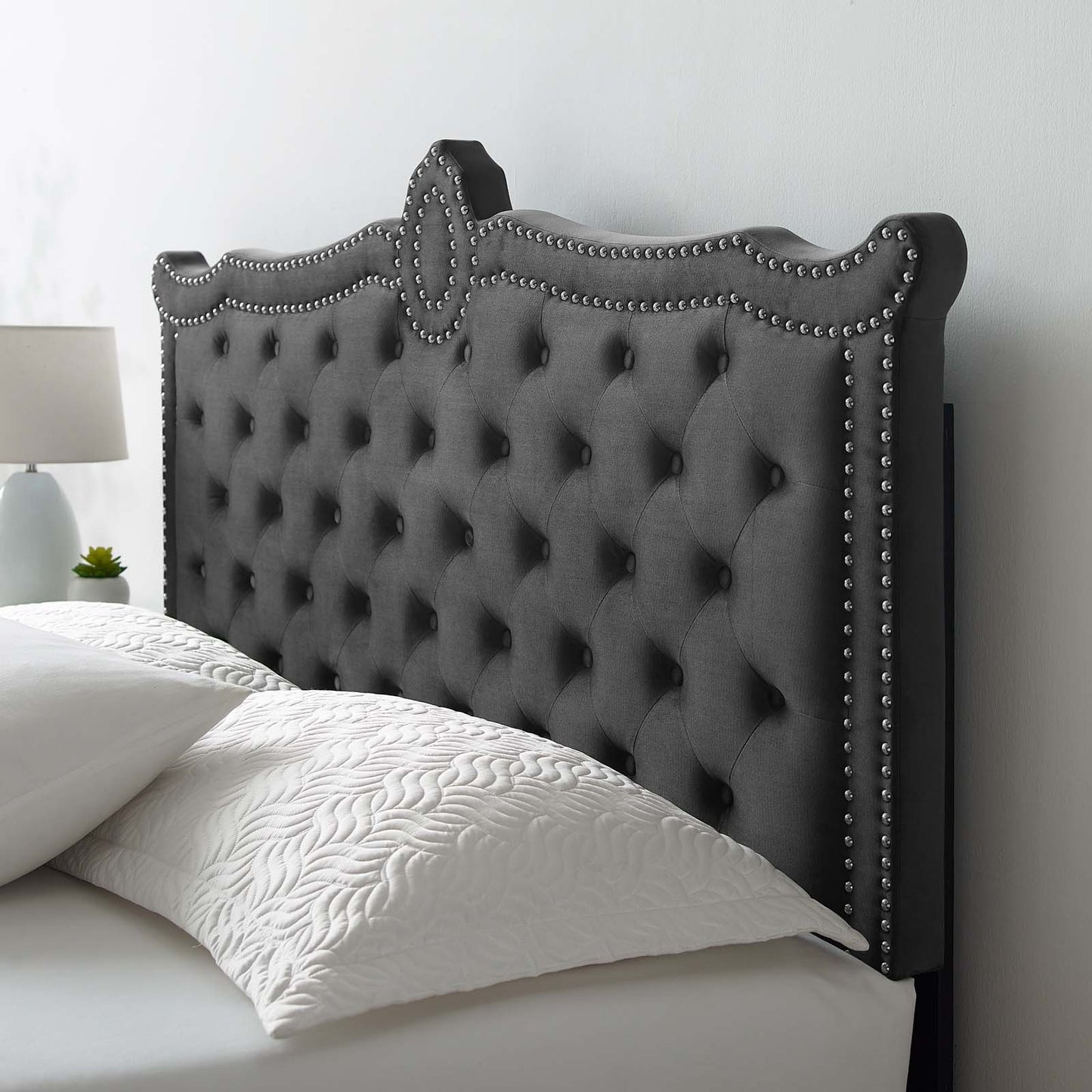 Clara Performance Velvet Queen Platform Bed By Modway - MOD-6592 | Beds | Modishstore - 9