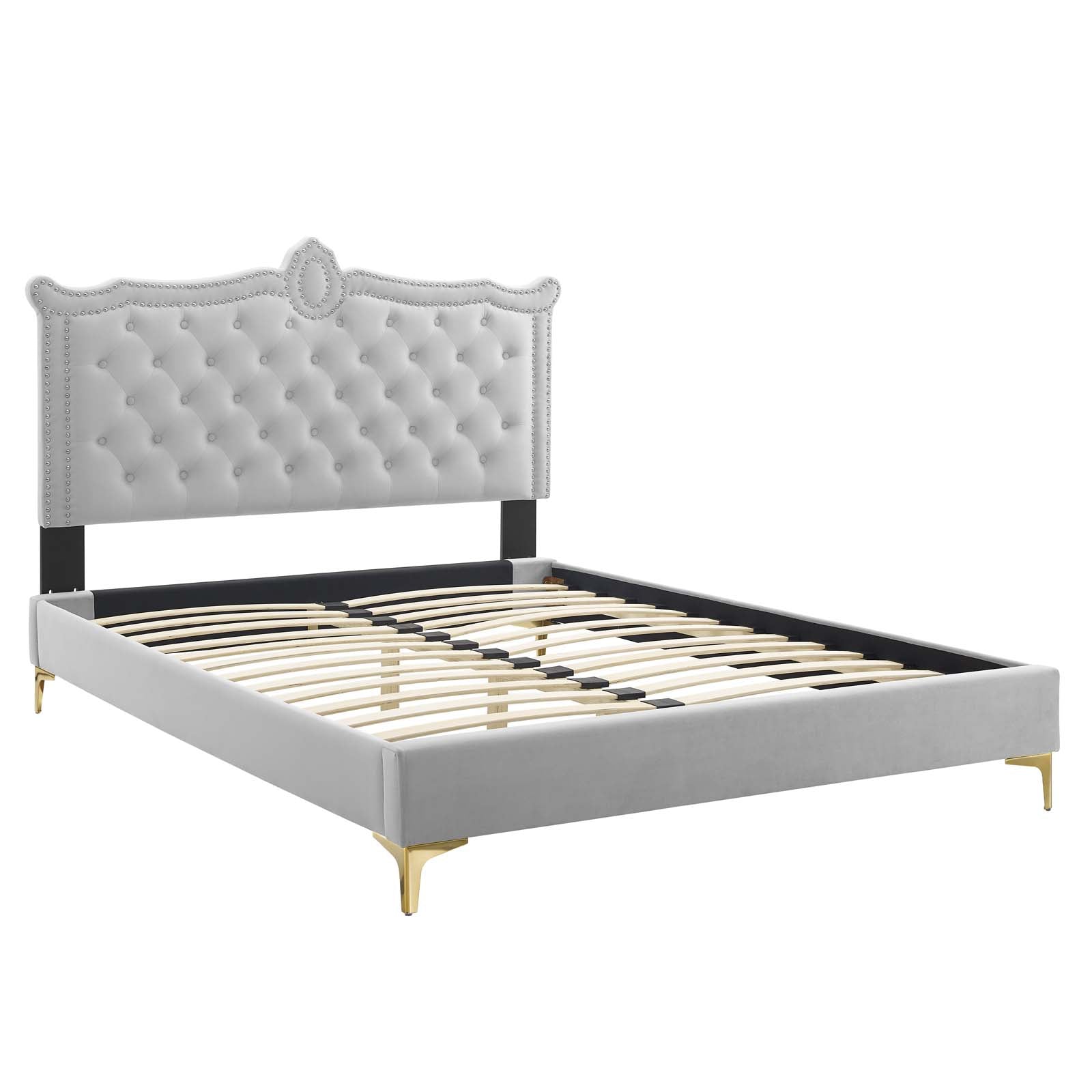 Clara Performance Velvet Queen Platform Bed By Modway - MOD-6592 | Beds | Modishstore - 28