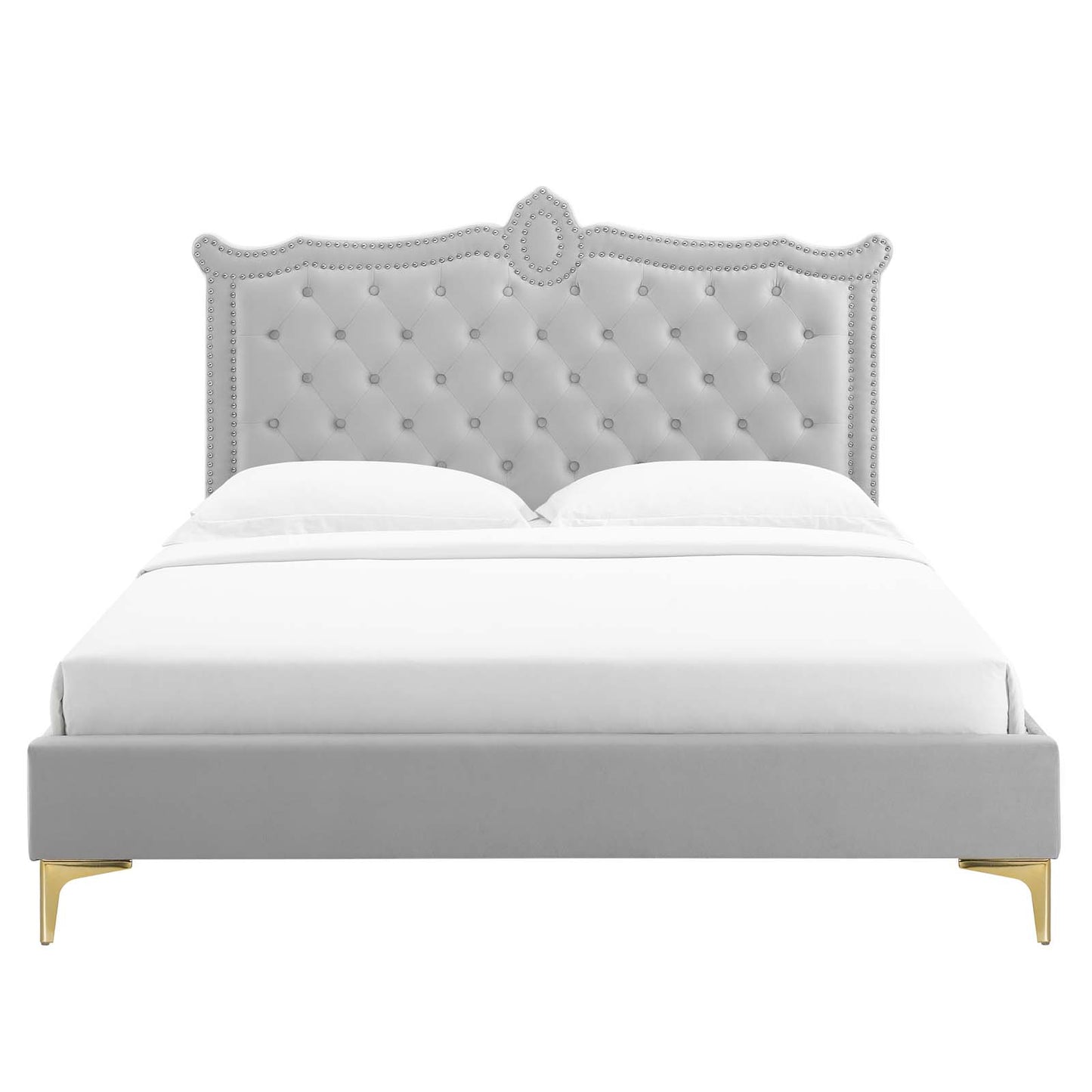 Clara Performance Velvet Queen Platform Bed By Modway - MOD-6592 | Beds | Modishstore - 30