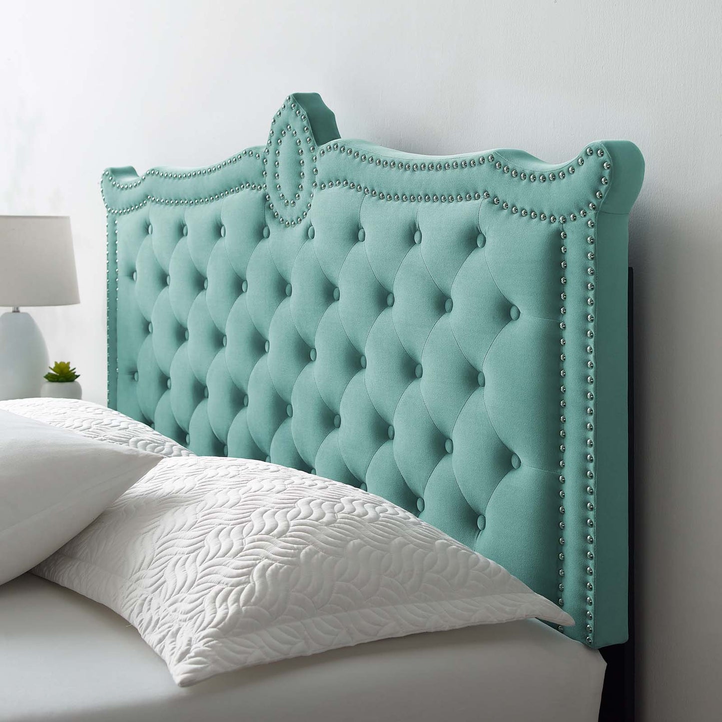 Clara Performance Velvet Queen Platform Bed By Modway - MOD-6592 | Beds | Modishstore - 42