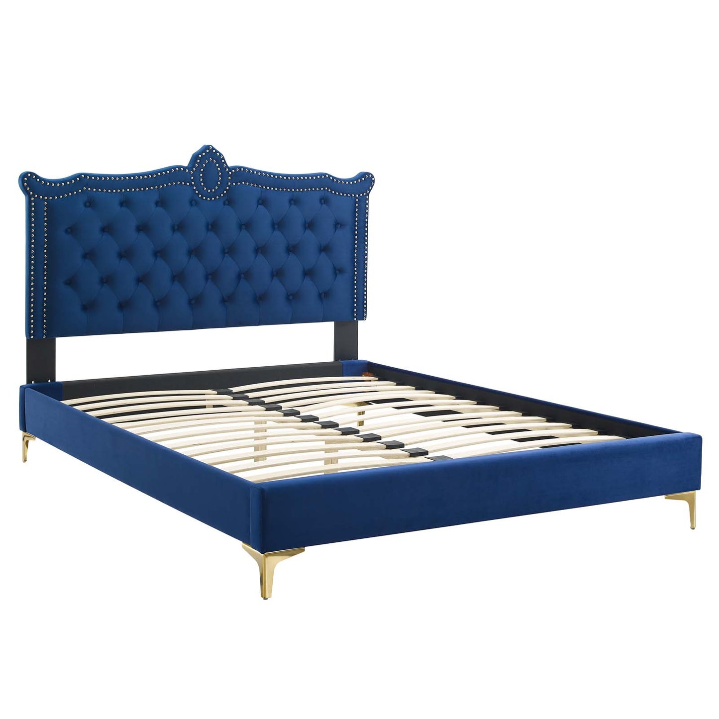 Clara Performance Velvet Queen Platform Bed By Modway - MOD-6592 | Beds | Modishstore - 49