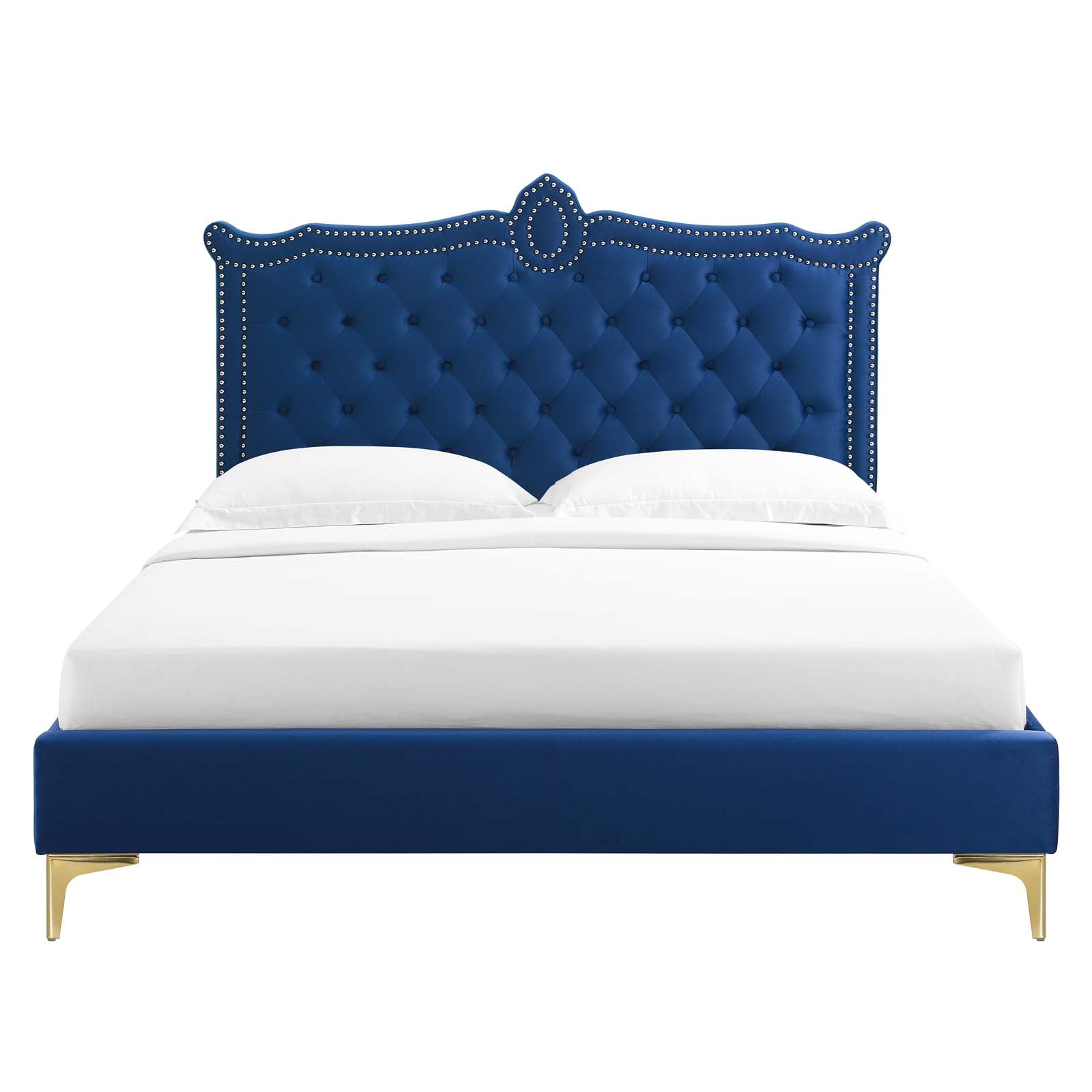 Clara Performance Velvet Queen Platform Bed By Modway - MOD-6592 | Beds | Modishstore - 50