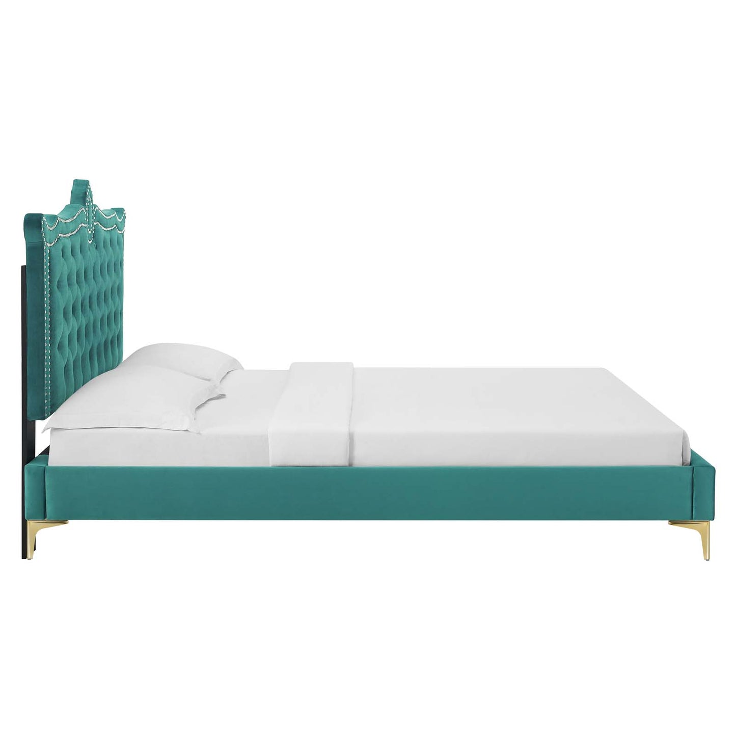 Clara Performance Velvet Queen Platform Bed By Modway - MOD-6592 | Beds | Modishstore - 71
