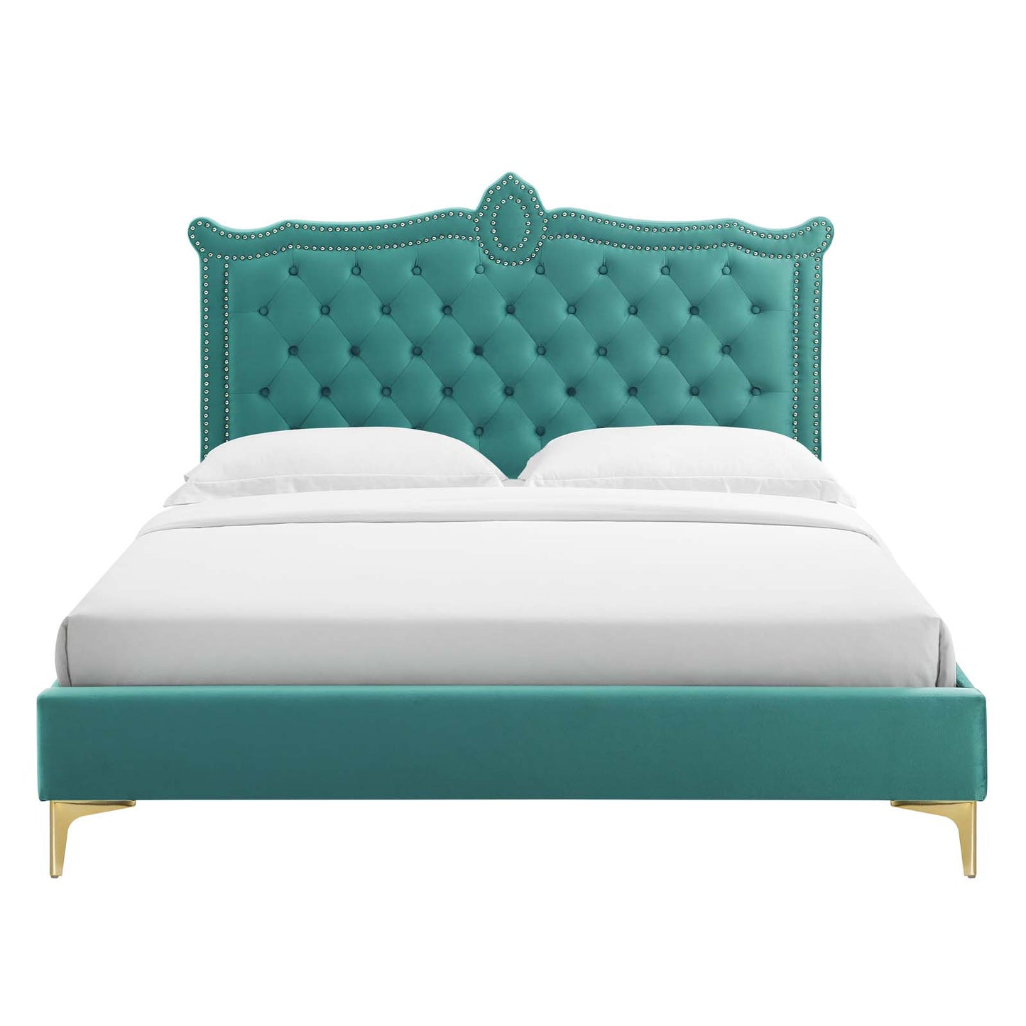 Clara Performance Velvet Queen Platform Bed By Modway - MOD-6592 | Beds | Modishstore - 74