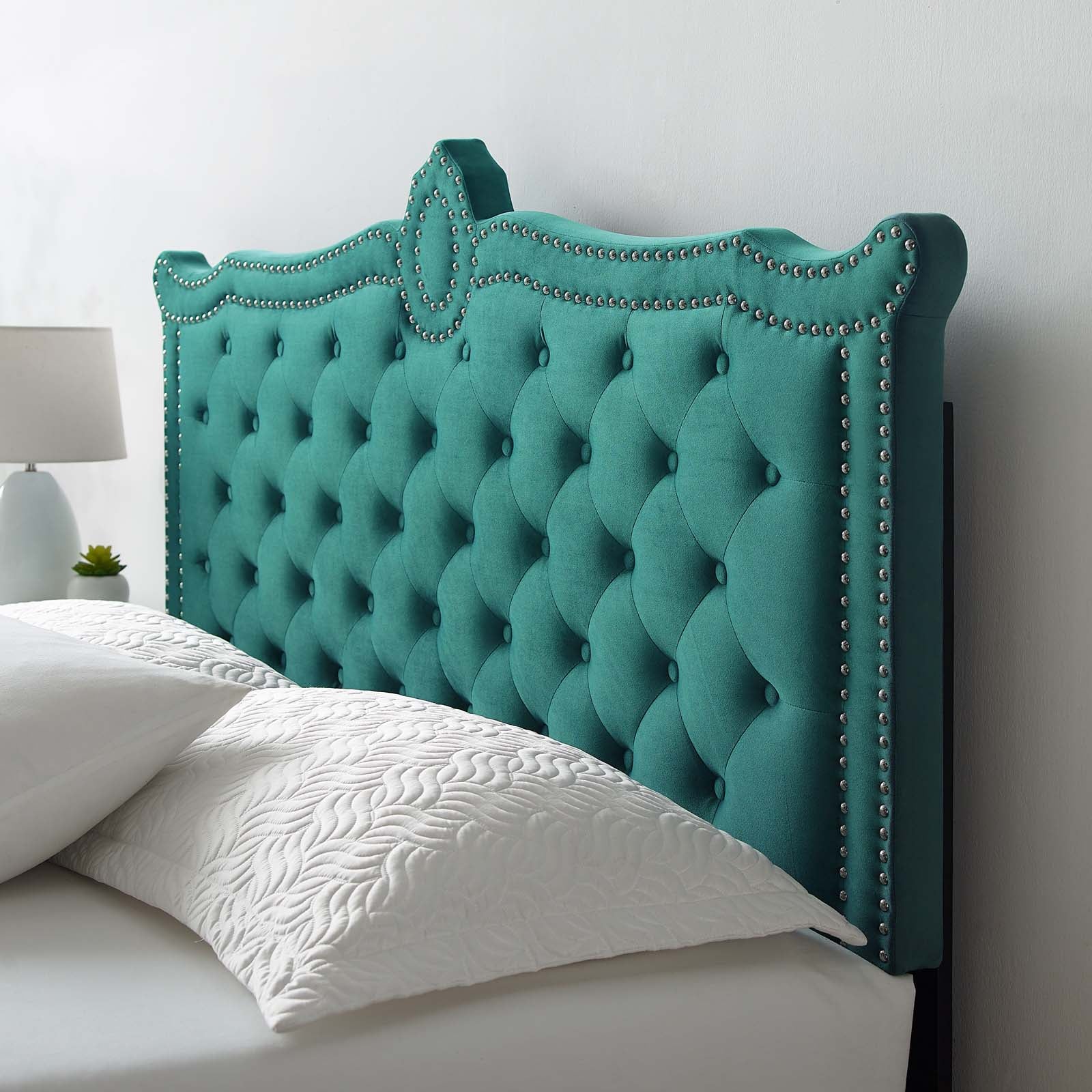 Clara Performance Velvet Queen Platform Bed By Modway - MOD-6592 | Beds | Modishstore - 75