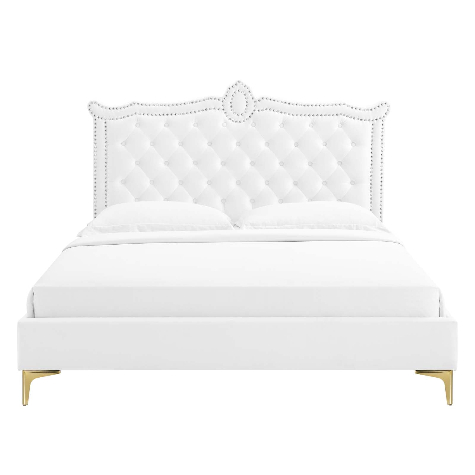 Clara Performance Velvet Queen Platform Bed By Modway - MOD-6592 | Beds | Modishstore - 85