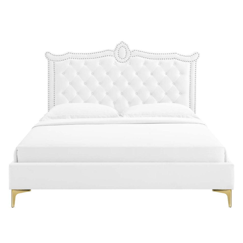 Clara Performance Velvet Queen Platform Bed By Modway - MOD-6592 | Beds | Modishstore - 85