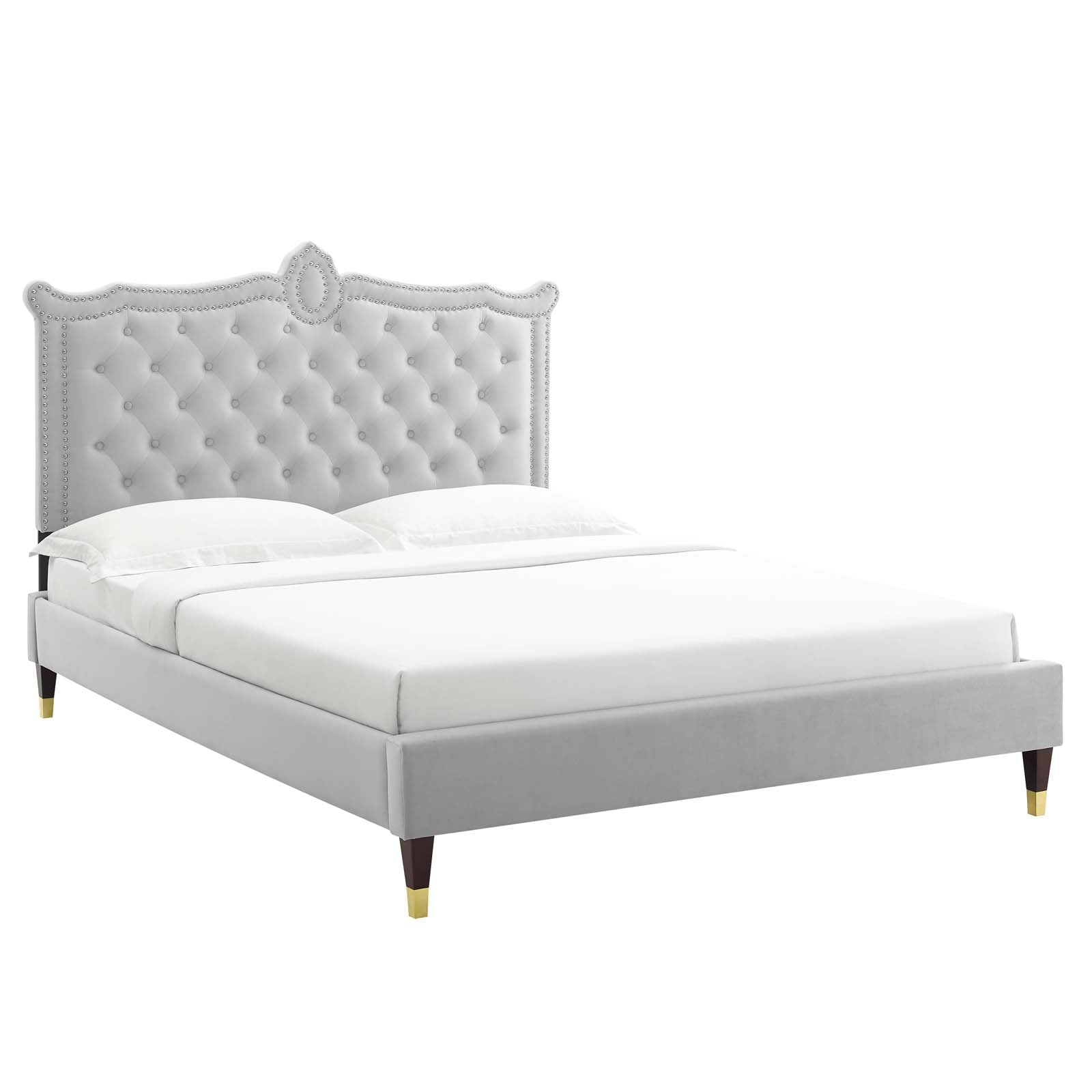 Clara Performance Velvet Queen Platform Bed By Modway - MOD-6593 | Beds | Modishstore - 23