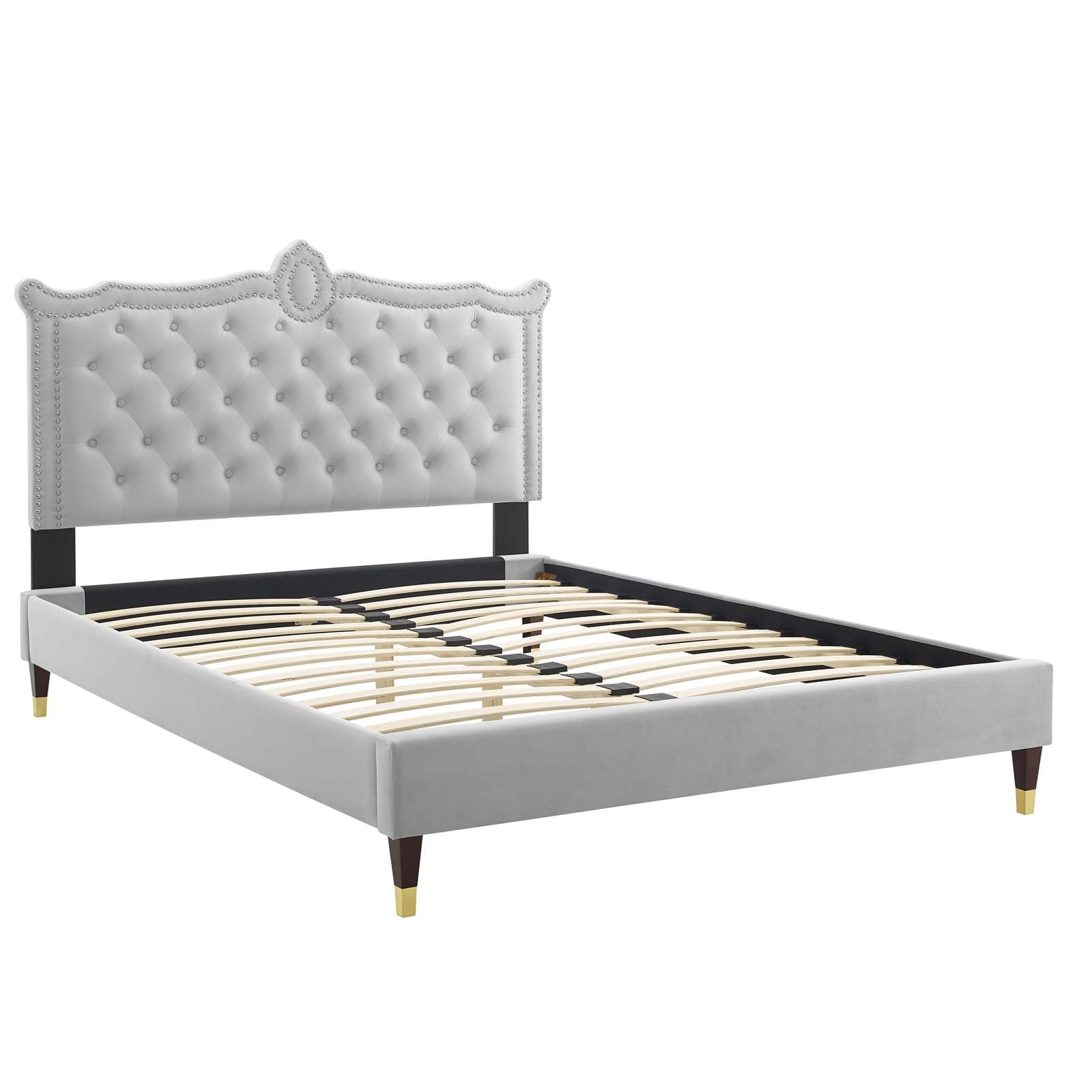 Clara Performance Velvet Queen Platform Bed By Modway - MOD-6593 | Beds | Modishstore - 28