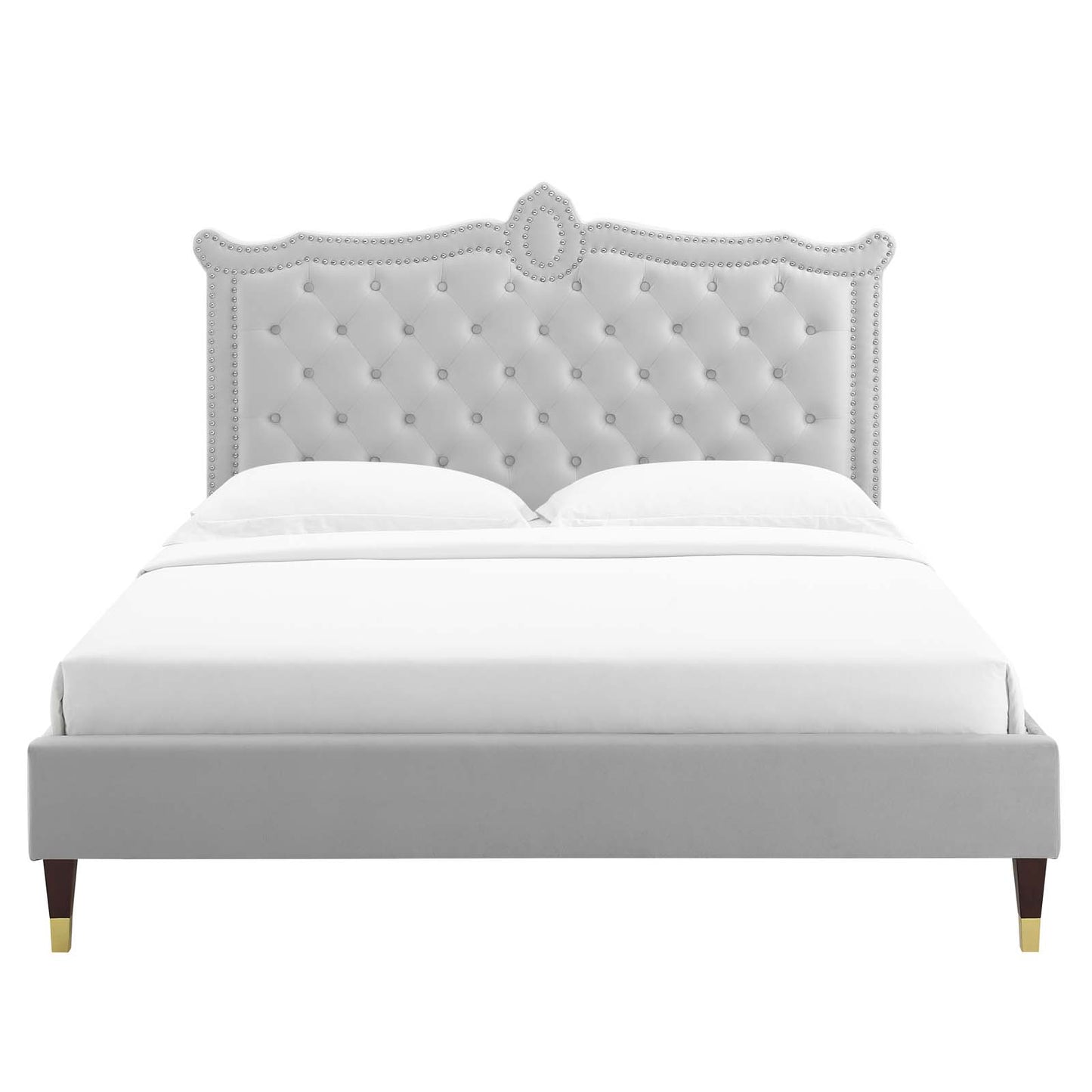 Clara Performance Velvet Queen Platform Bed By Modway - MOD-6593 | Beds | Modishstore - 30
