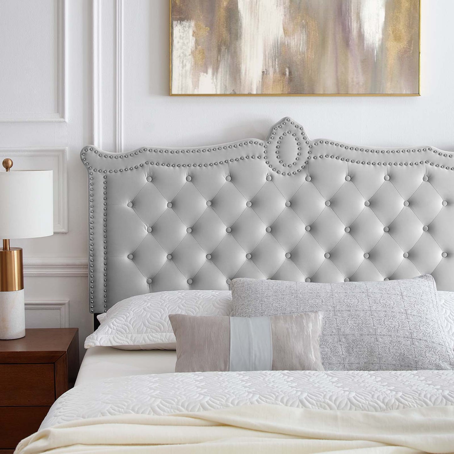 Clara Performance Velvet Queen Platform Bed By Modway - MOD-6593 | Beds | Modishstore - 31