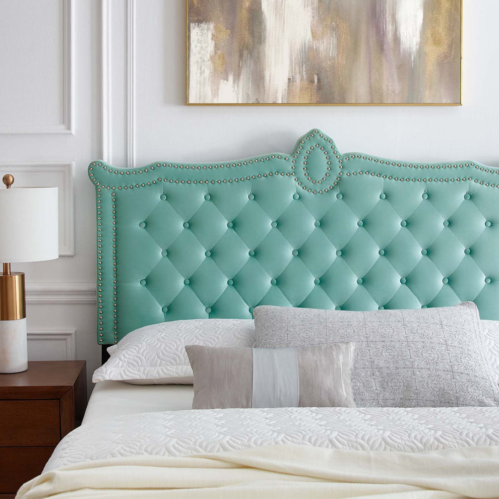 Clara Performance Velvet Queen Platform Bed By Modway - MOD-6593 | Beds | Modishstore - 42