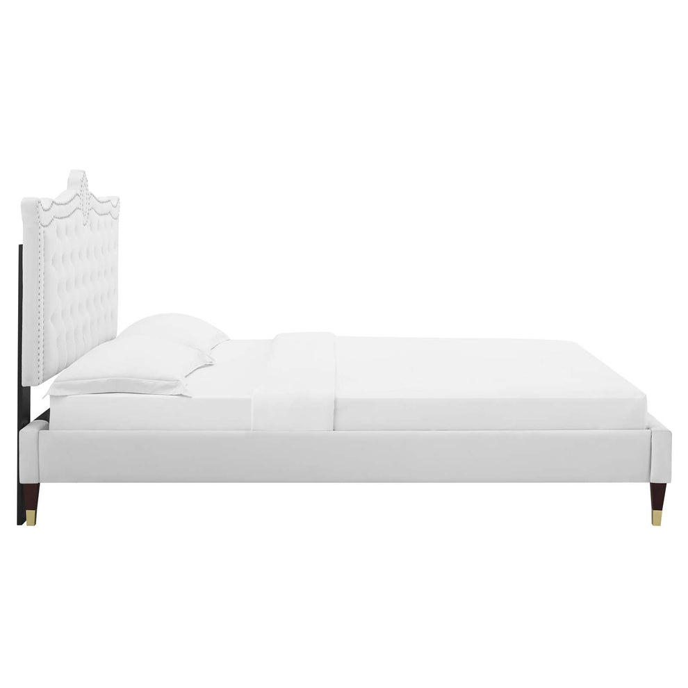 Clara Performance Velvet Queen Platform Bed By Modway - MOD-6593 | Beds | Modishstore - 82
