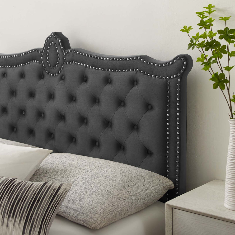 Clara Performance Velvet Queen Platform Bed By Modway - MOD-6594 | Beds | Modishstore - 9