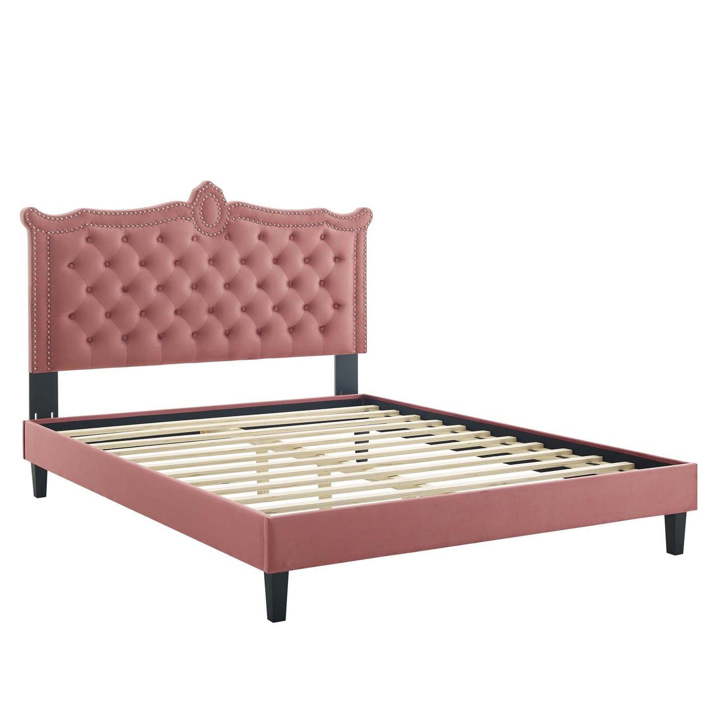 Clara Performance Velvet Queen Platform Bed By Modway - MOD-6594 | Beds | Modishstore - 17