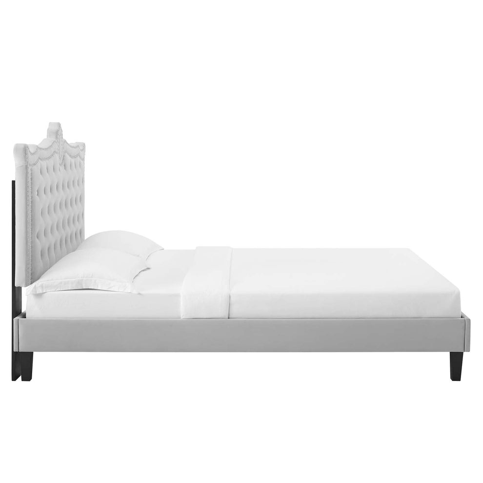 Clara Performance Velvet Queen Platform Bed By Modway - MOD-6594 | Beds | Modishstore - 27