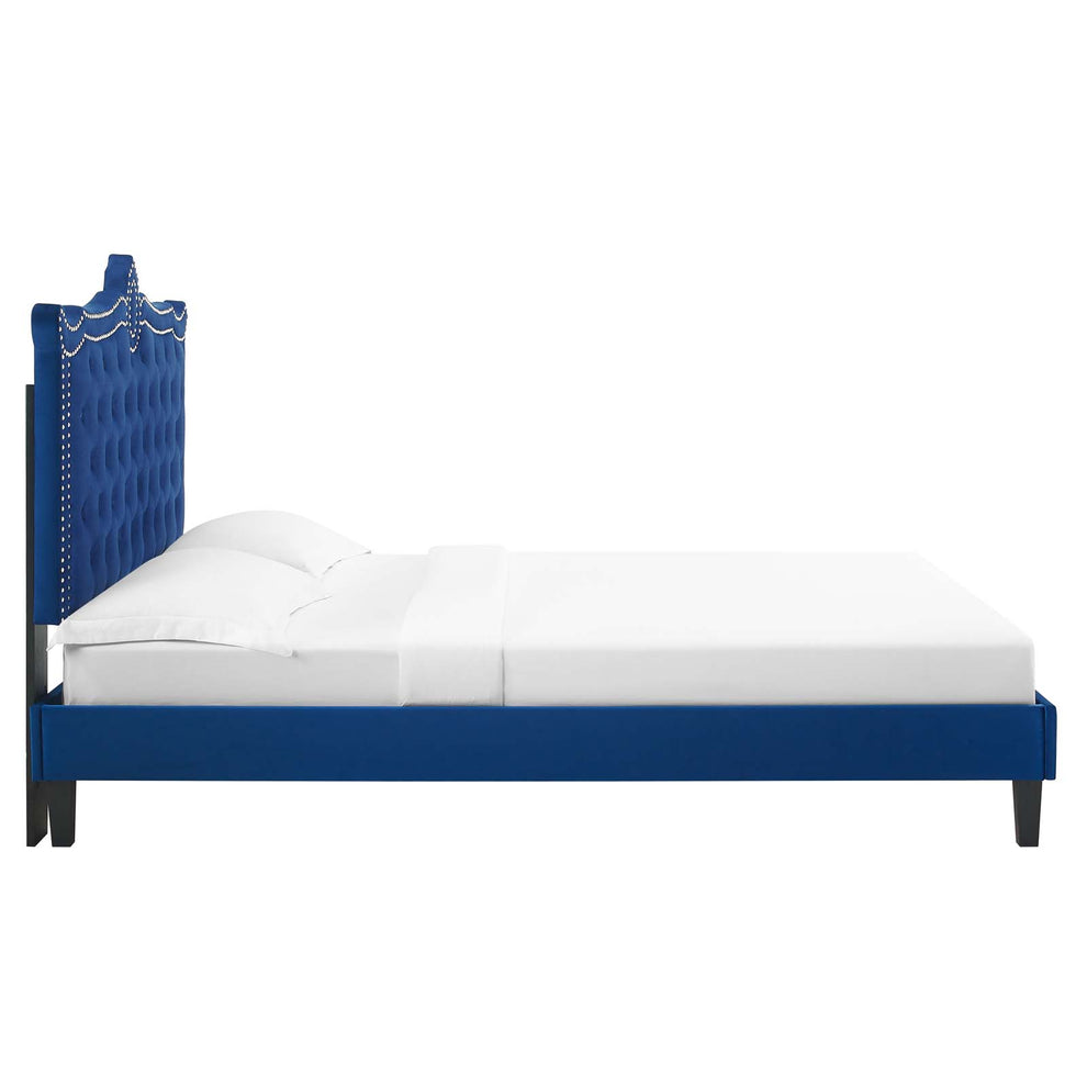 Clara Performance Velvet Queen Platform Bed By Modway - MOD-6594 | Beds | Modishstore - 49