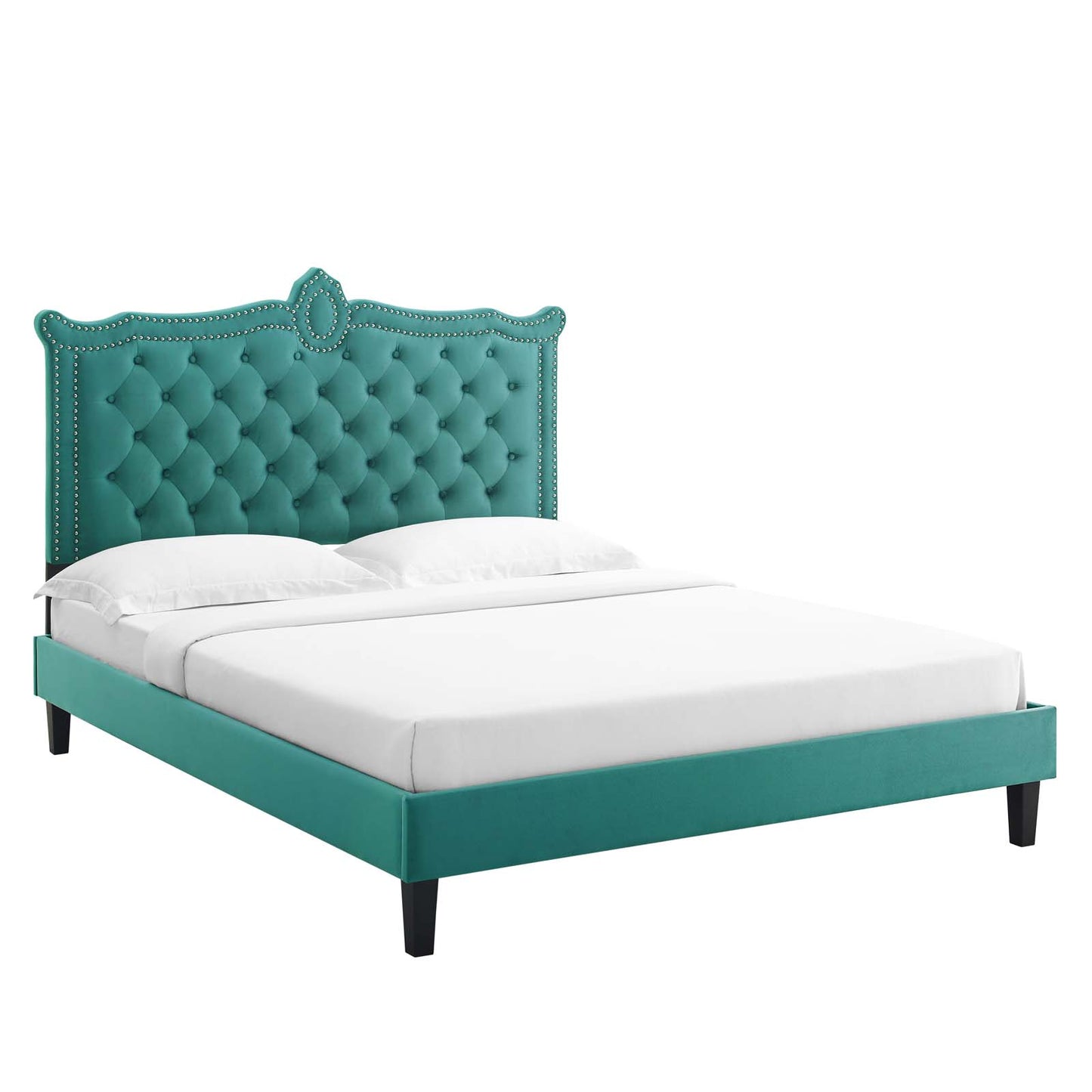 Clara Performance Velvet Queen Platform Bed By Modway - MOD-6594 | Beds | Modishstore - 67