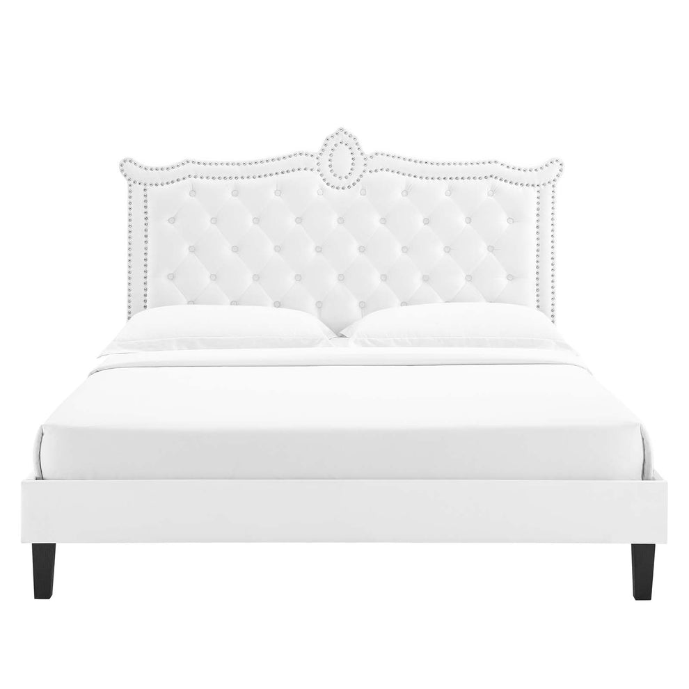Clara Performance Velvet Queen Platform Bed By Modway - MOD-6594 | Beds | Modishstore - 85