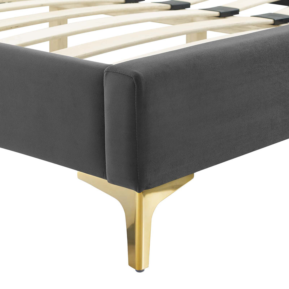 Modway Peyton Performance Velvet Queen Platform Bed - MOD-6595 | Beds | Modishstore - 4