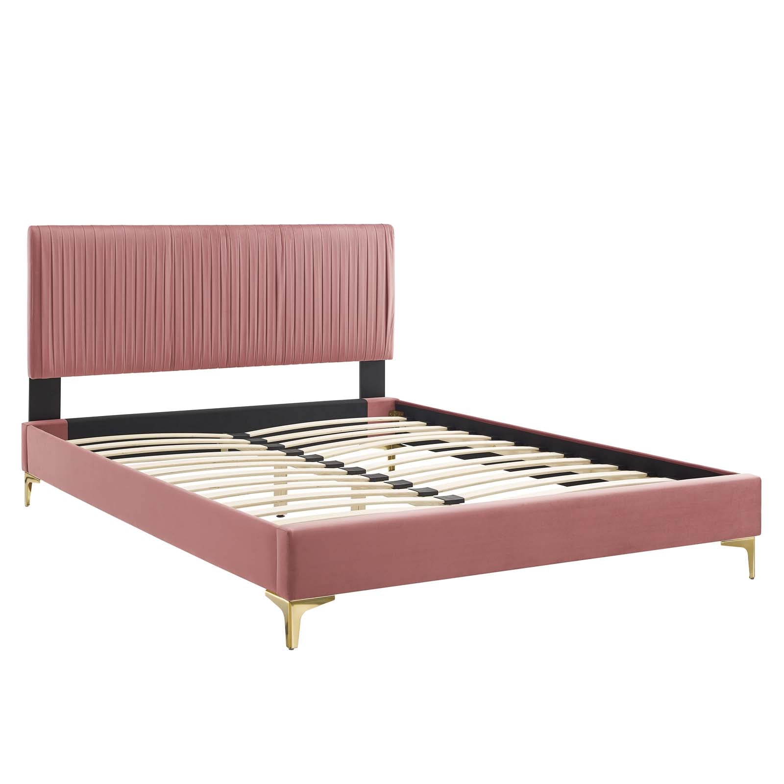 Modway Peyton Performance Velvet Queen Platform Bed | Beds | Modishstore-10