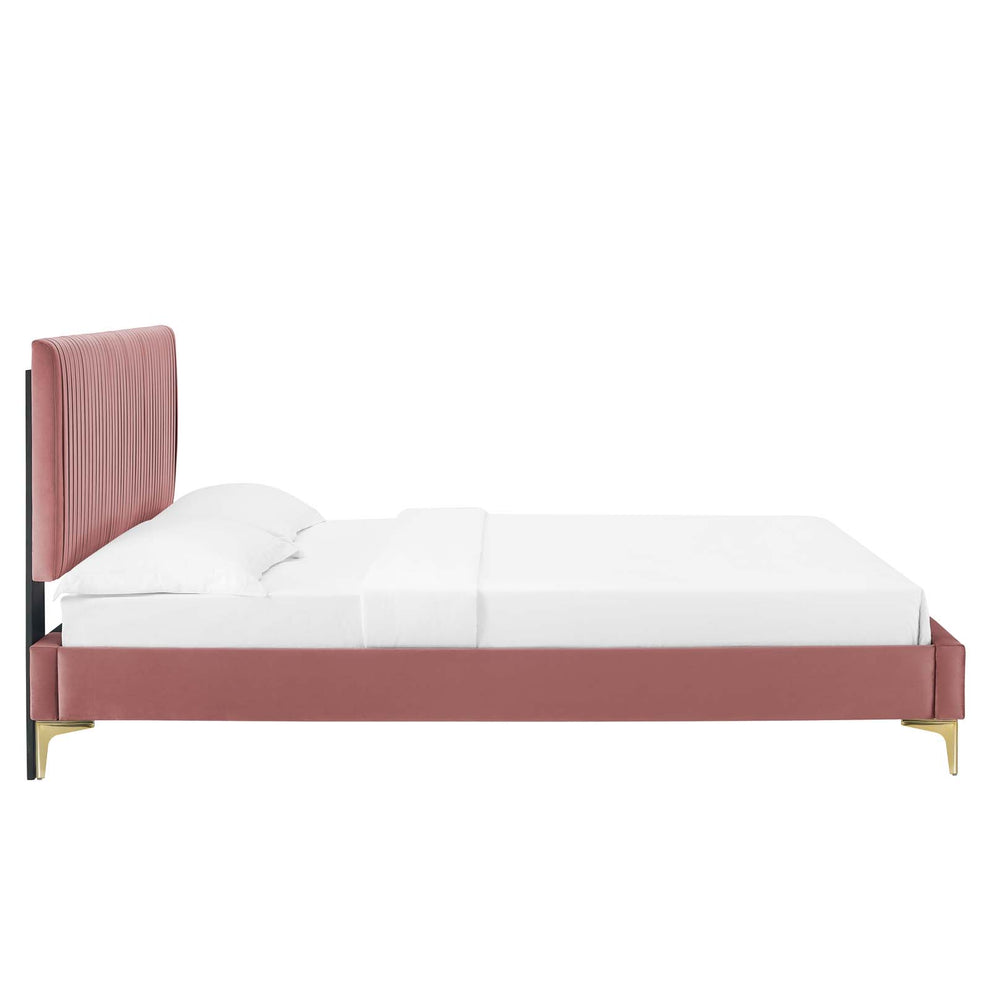 Modway Peyton Performance Velvet Queen Platform Bed - MOD-6595 | Beds | Modishstore - 12
