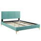 Modway Peyton Performance Velvet Queen Platform Bed | Beds | Modishstore-24