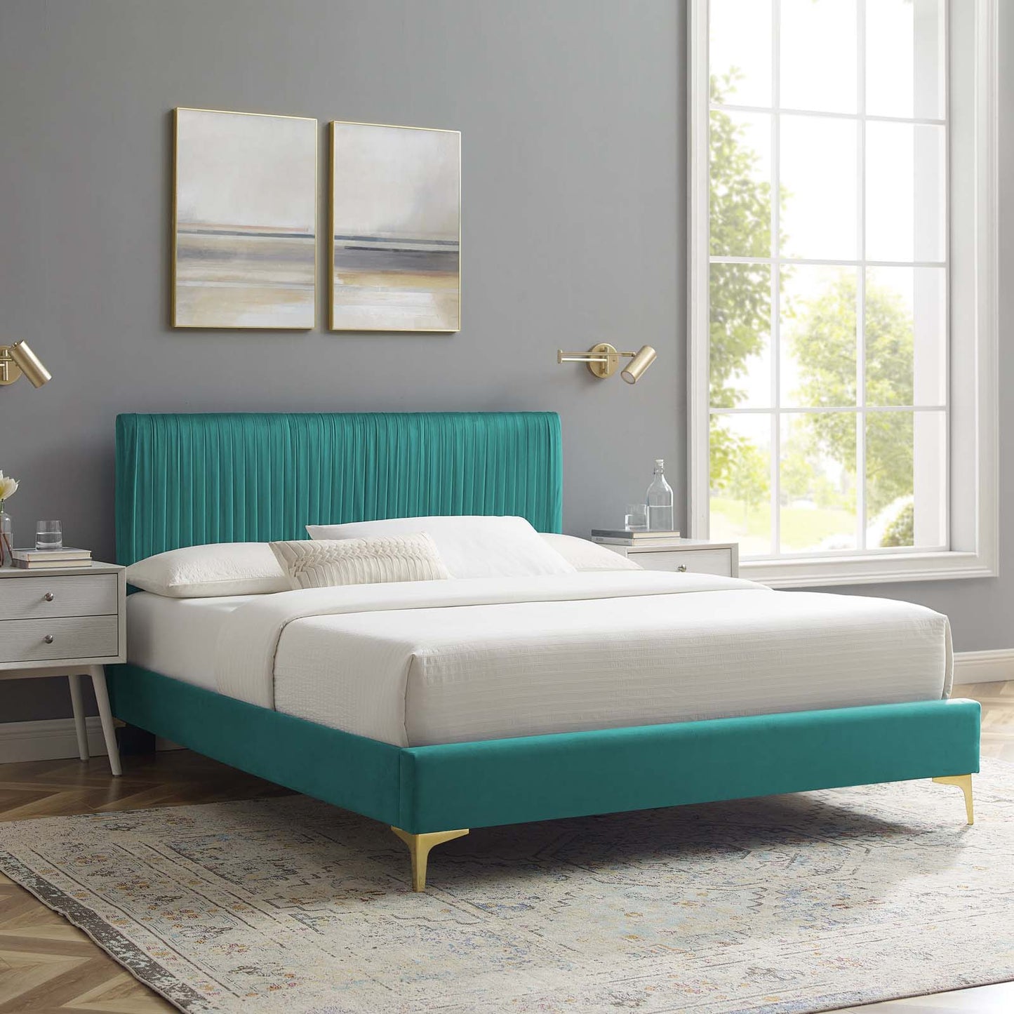 Modway Peyton Performance Velvet Queen Platform Bed - MOD-6595 | Beds | Modishstore - 39