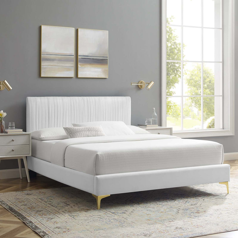 Modway Peyton Performance Velvet Queen Platform Bed - MOD-6595 | Beds | Modishstore - 44