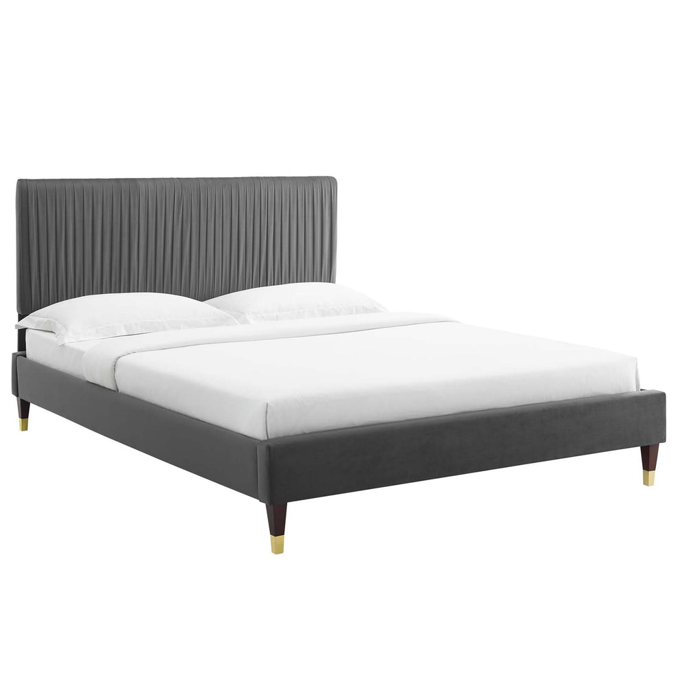 Modway Peyton Performance Velvet Queen Platform Bed - MOD-6596 | Beds | Modishstore - 2