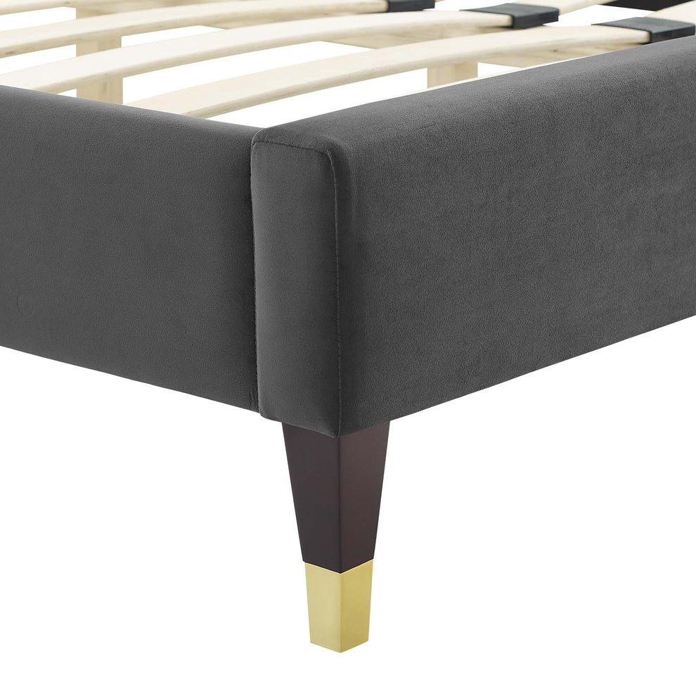 Modway Peyton Performance Velvet Queen Platform Bed - MOD-6596 | Beds | Modishstore - 4