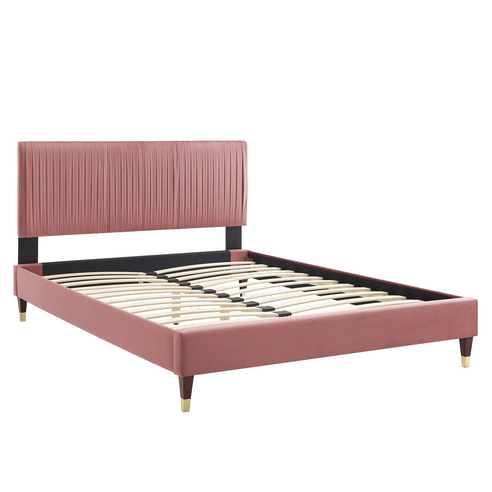 Modway Peyton Performance Velvet Queen Platform Bed | Beds | Modishstore-11