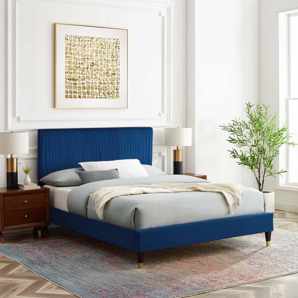 Modway Peyton Performance Velvet Queen Platform Bed - MOD-6596 | Beds | Modishstore - 30