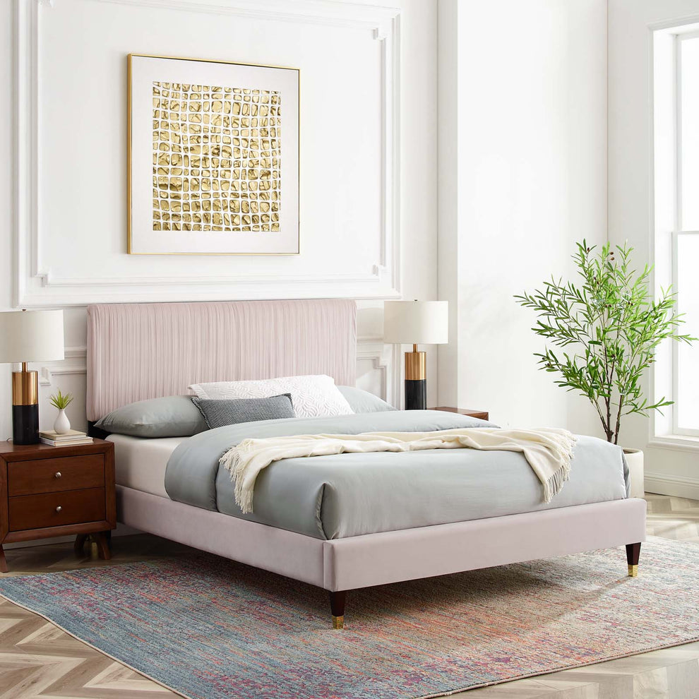 Modway Peyton Performance Velvet Queen Platform Bed - MOD-6596 | Beds | Modishstore - 39