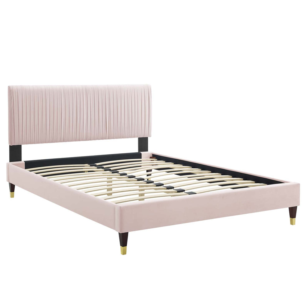 Modway Peyton Performance Velvet Queen Platform Bed - MOD-6596 | Beds | Modishstore - 43