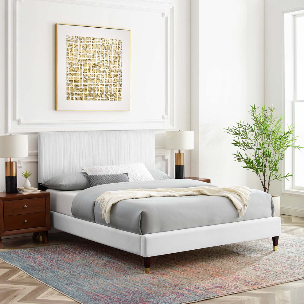 Modway Peyton Performance Velvet Queen Platform Bed - MOD-6596 | Beds | Modishstore - 54