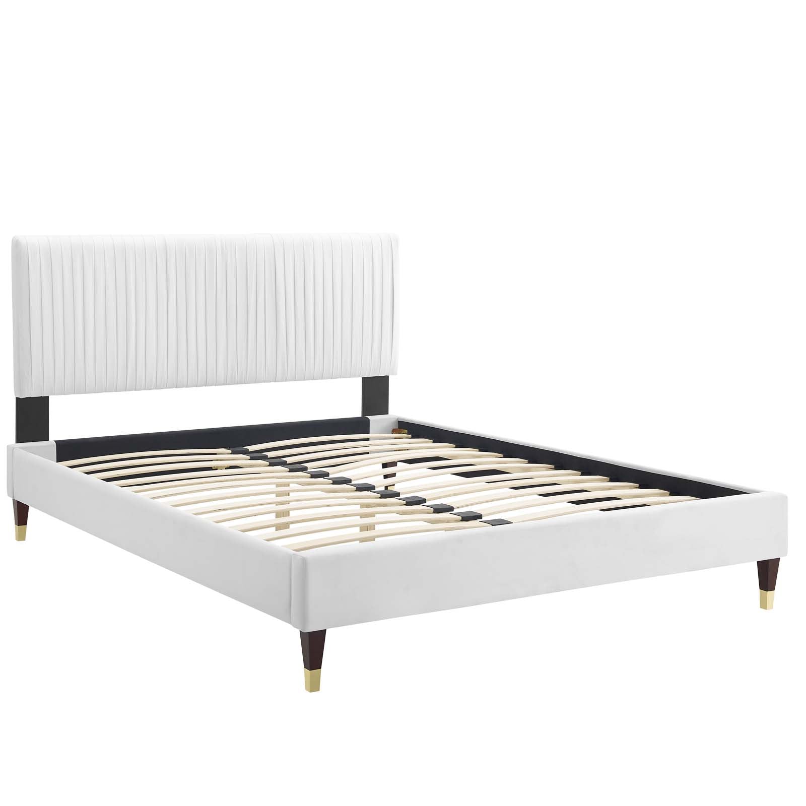 Modway Peyton Performance Velvet Queen Platform Bed | Beds | Modishstore-59