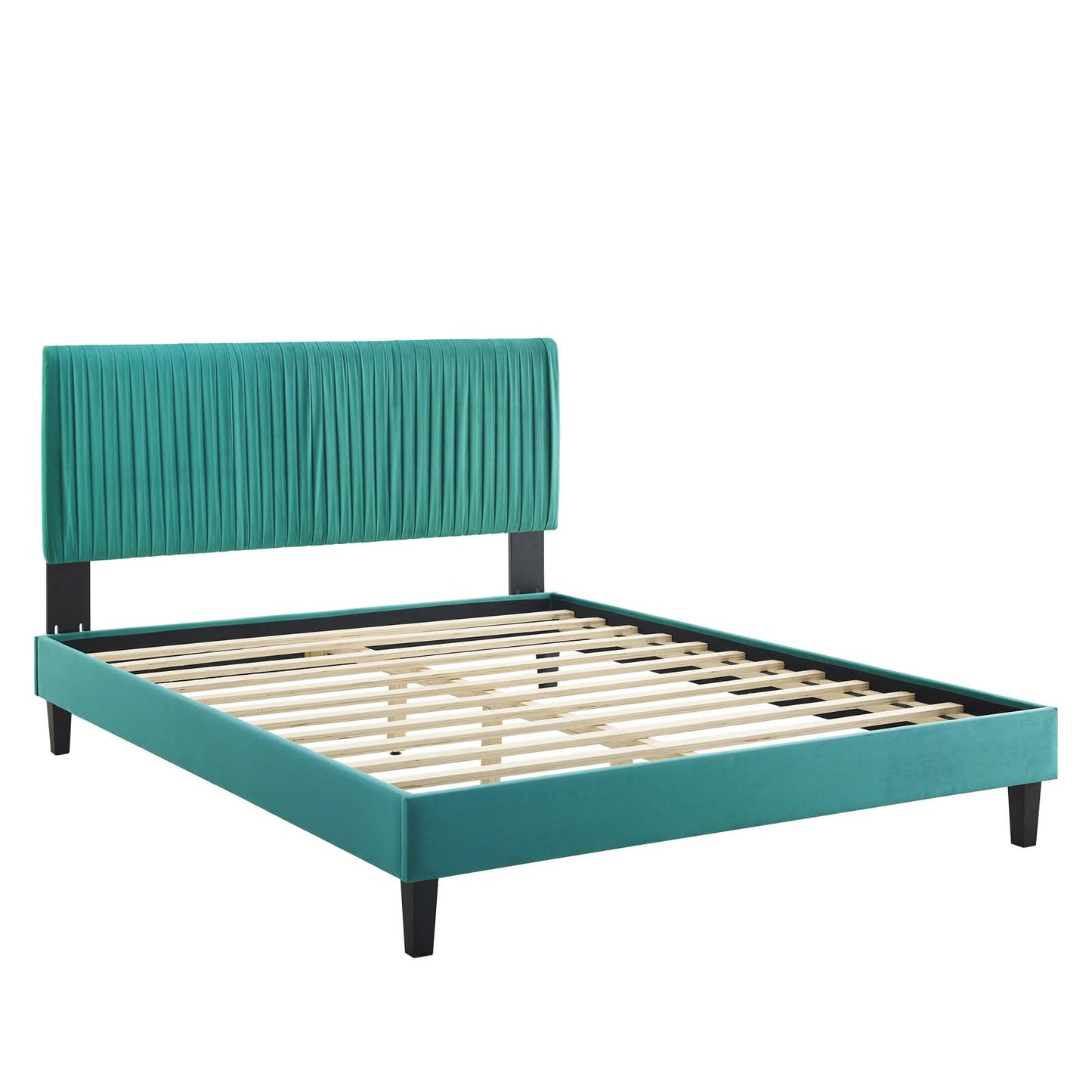 Modway Peyton Performance Velvet Queen Platform Bed | Beds | Modishstore-45