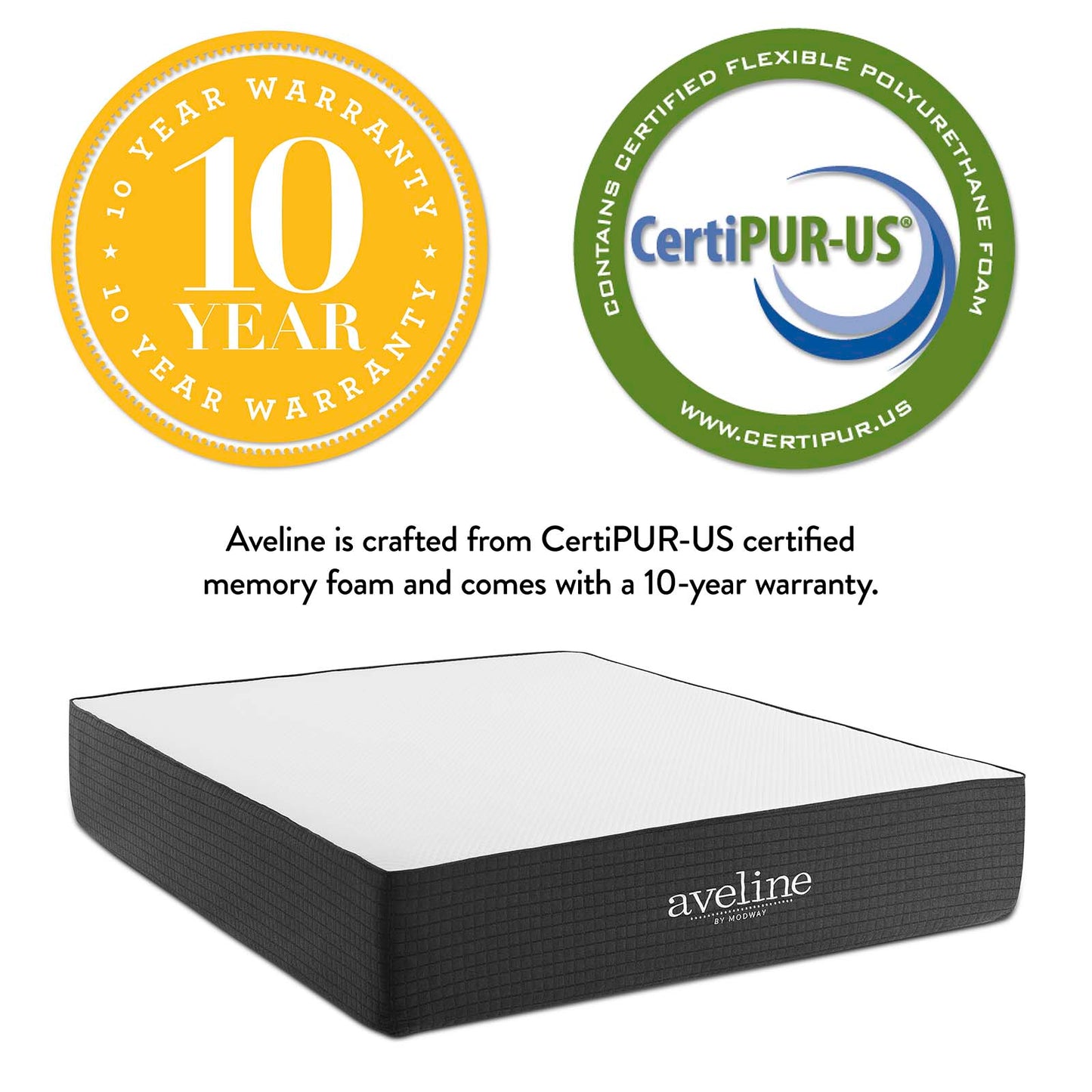 Aveline 14" Memory Foam Twin Mattress By Modway - MOD-6602 | Mattresses | Modishstore - 4