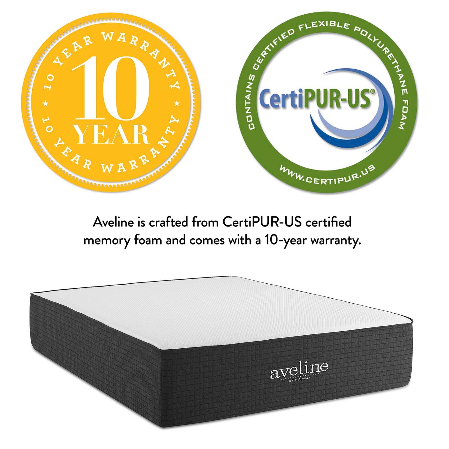 Aveline 16" Memory Foam King Mattress By Modway - MOD-6609 | Mattresses | Modishstore - 3