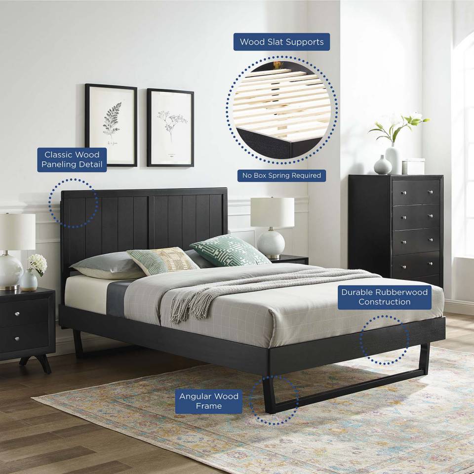 Modway Alana Full Wood Platform Bed With Angular Frame | Beds | Modishstore-11